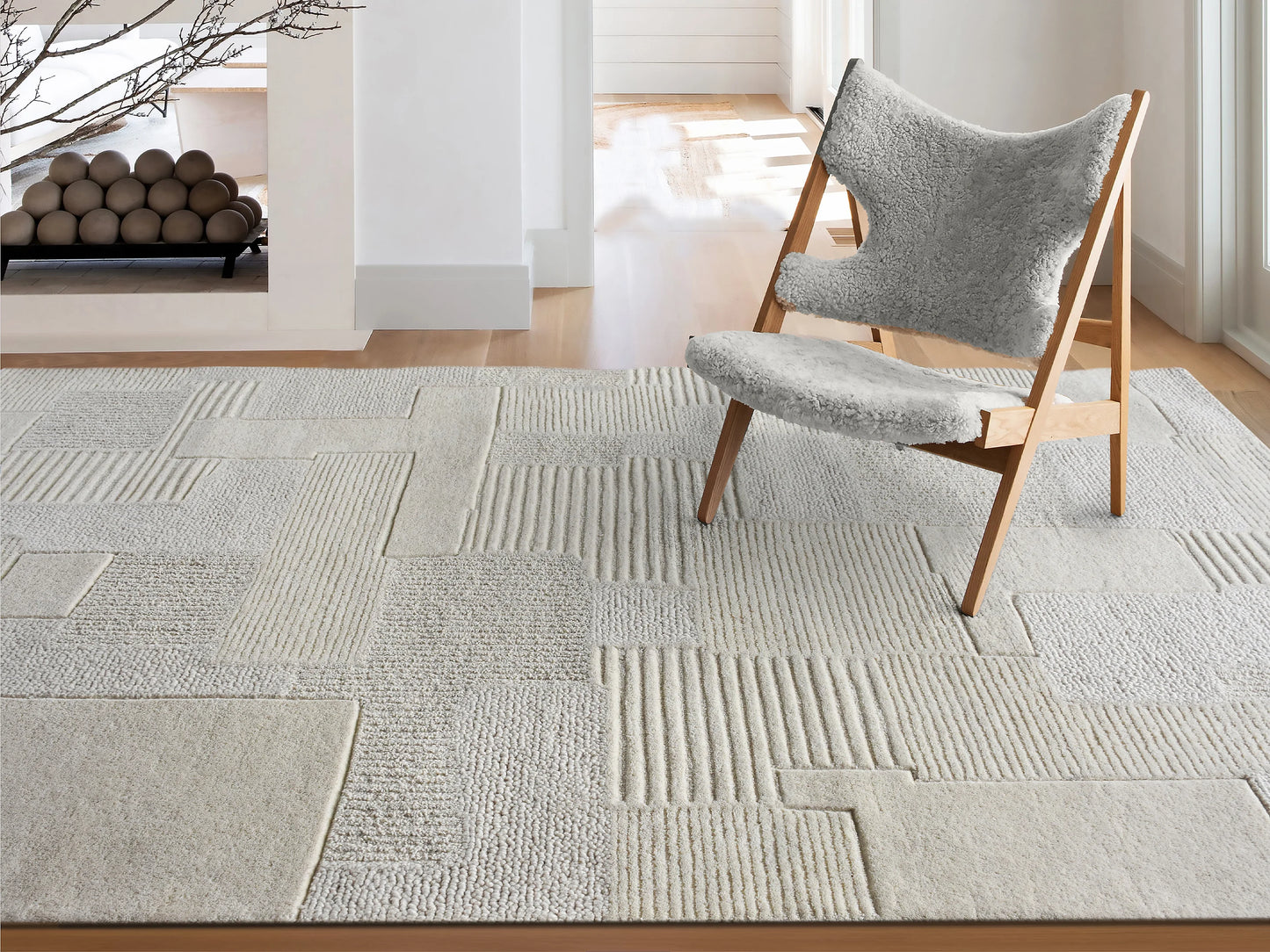 Tapis Japandi Laine Ivoire – Aurora