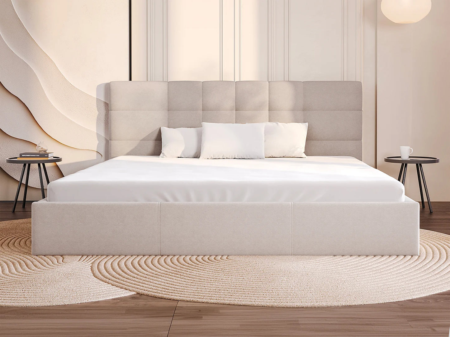 Lit Coffre Japandi King Size Beige - Eliava