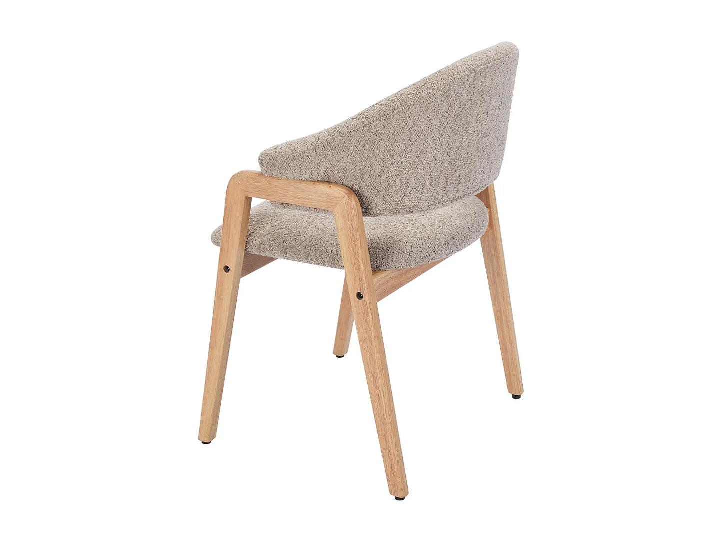 Duo Chaises Accoudoirs Japandi Bouclette Taupe - Soluna