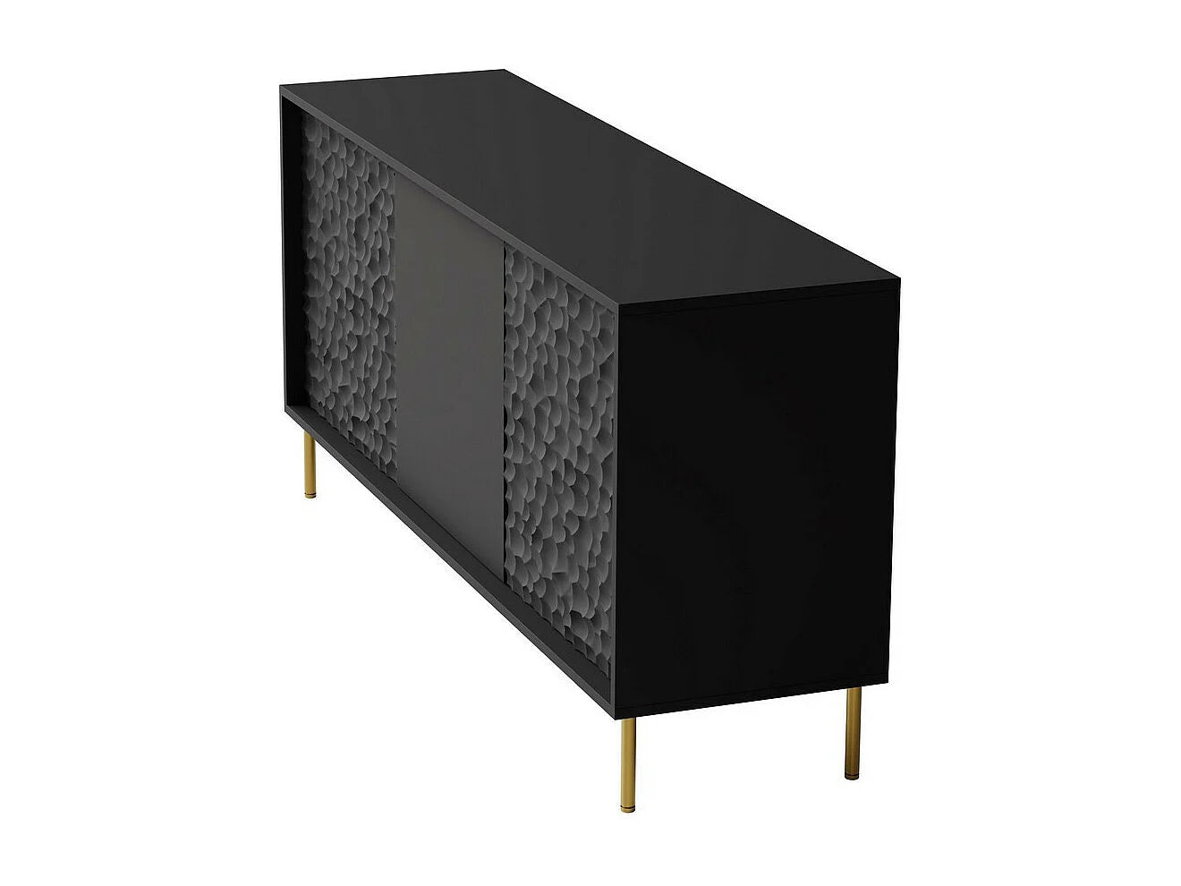 Buffet Design Japandi Noir Et Or - Tramona