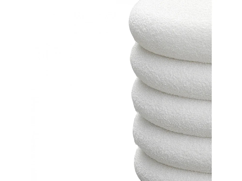 Pouf Coffre Japandi Rond Bouclette - Bubble