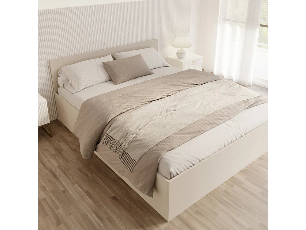 Lit Coffre Japandi Sommier Relevable Cachemire - Paris