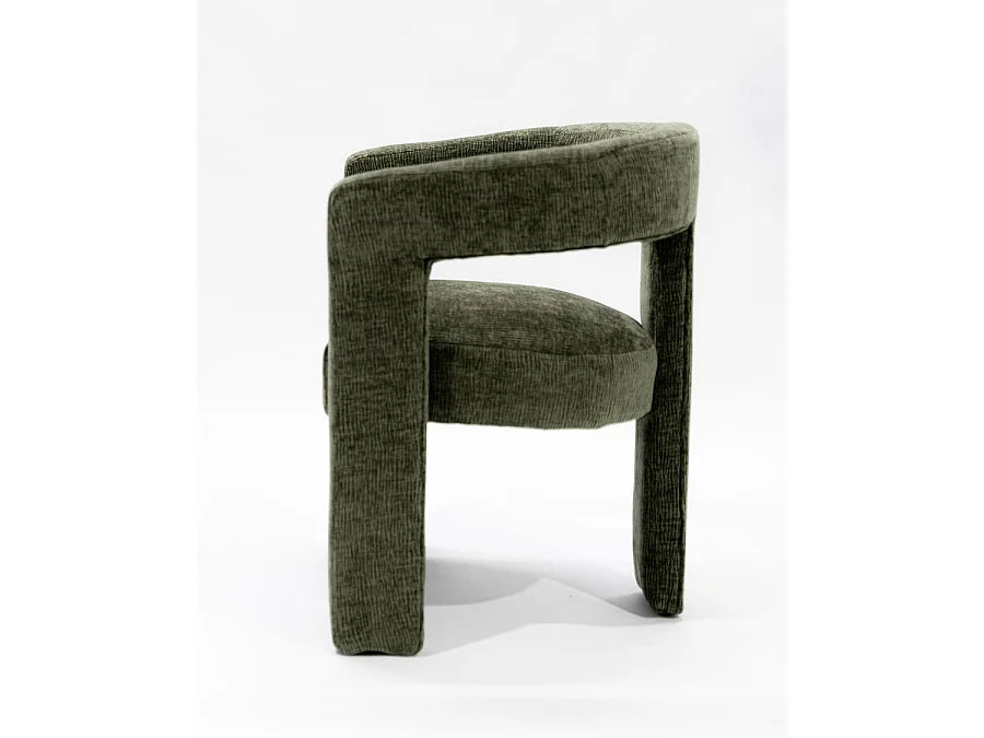 Fauteuil Japandi Salon Tissu Vert - Lagon