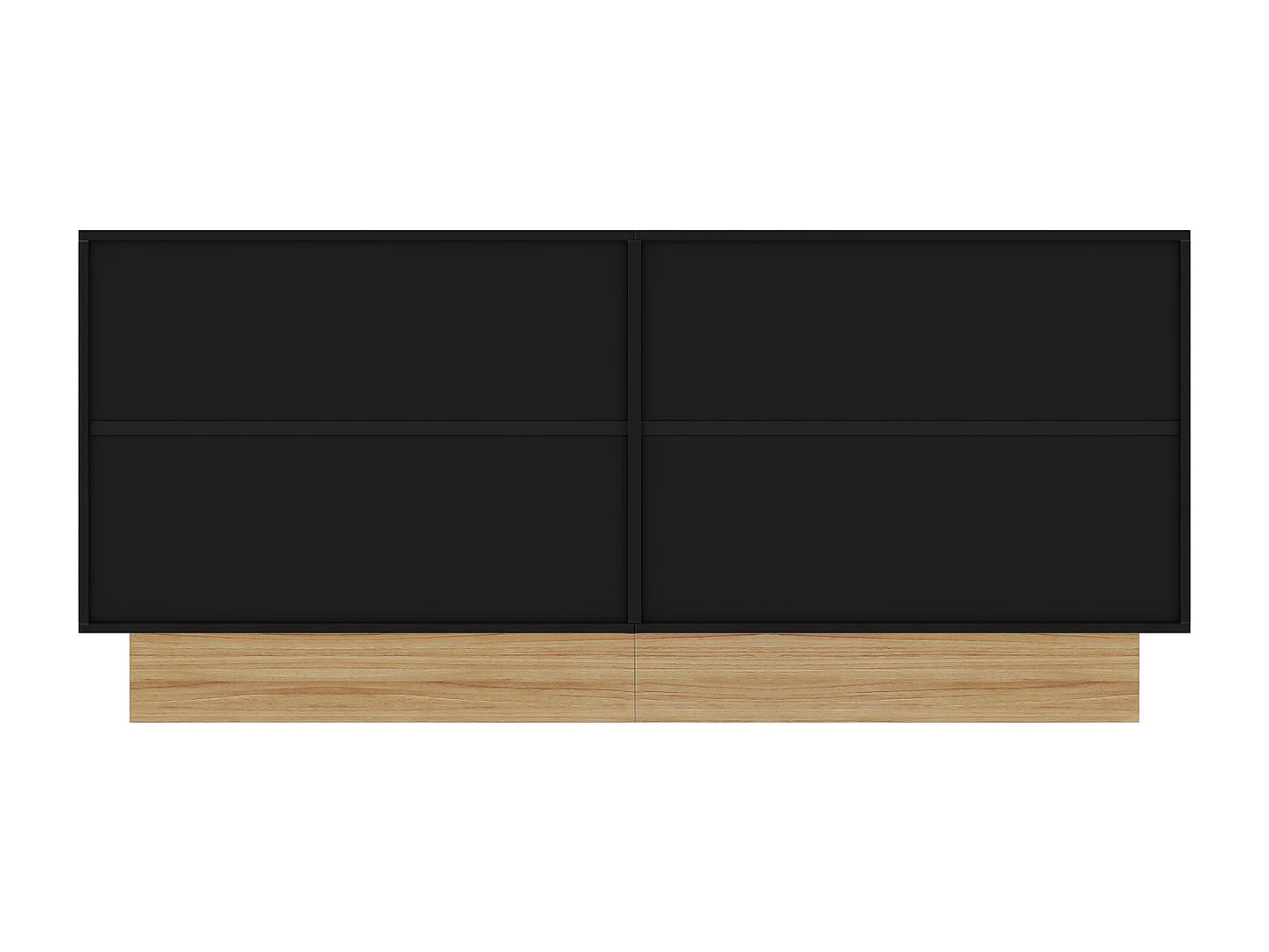 Buffet Moderne Japandi Salon Noir Naturel - Noir