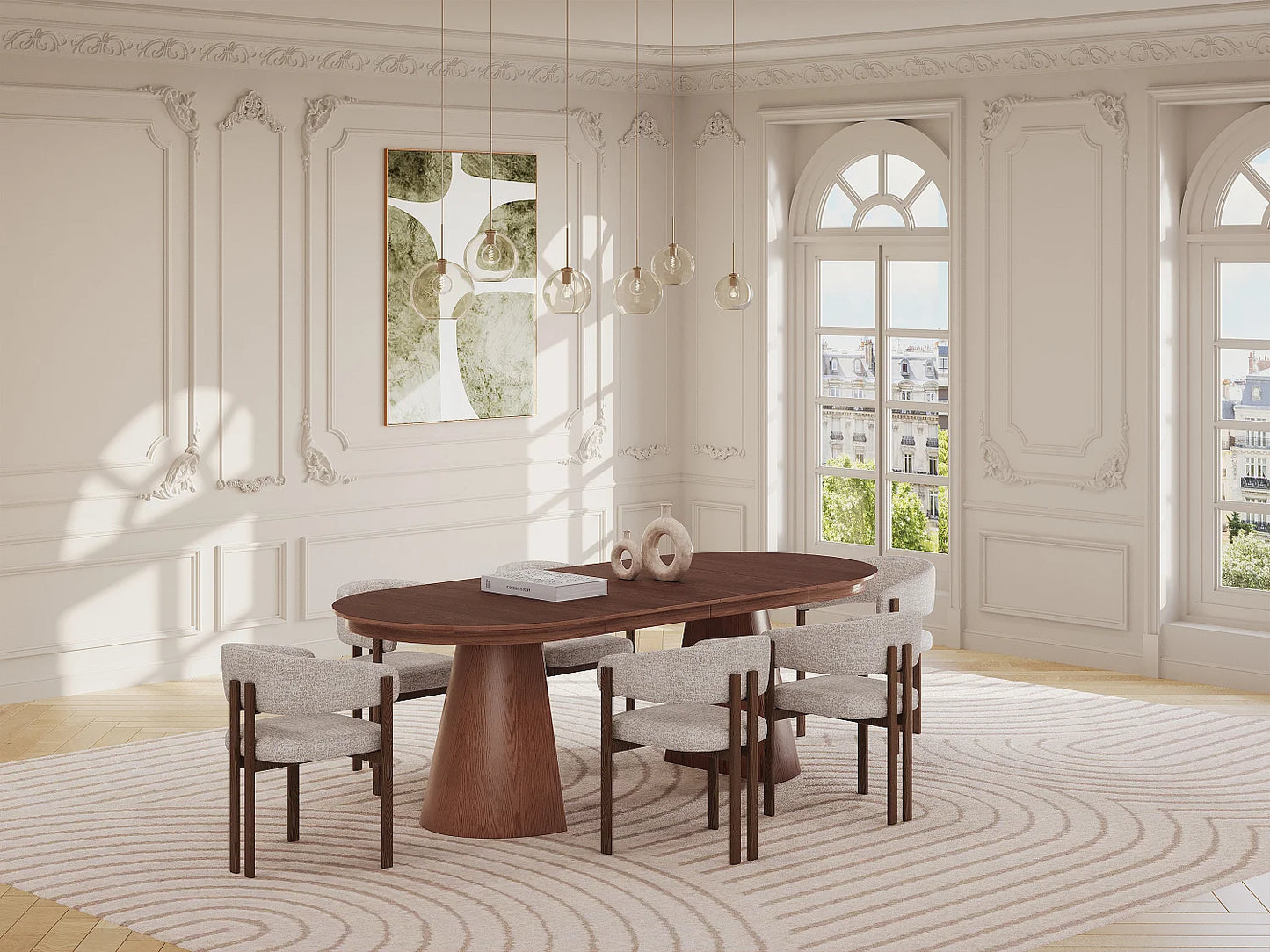 Table Extensible Japandi Frêne Naturel Foncé - Prisla