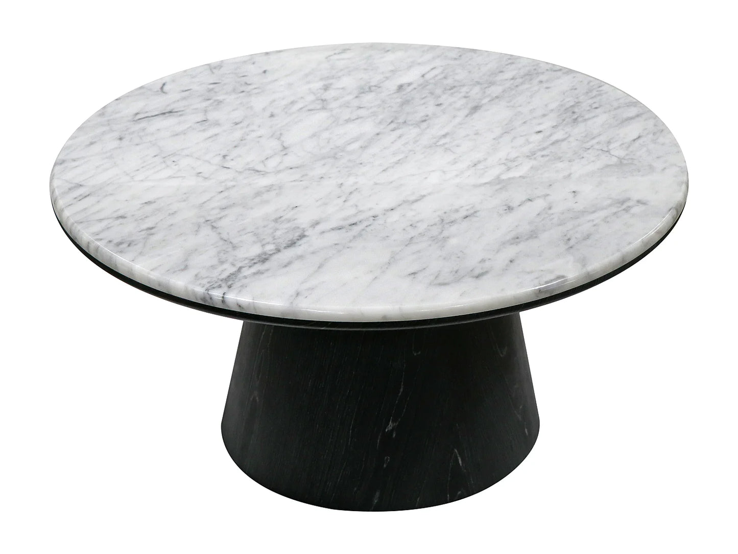 Table Basse Japandi Marbre Blanc et Bois Noir- Sadura