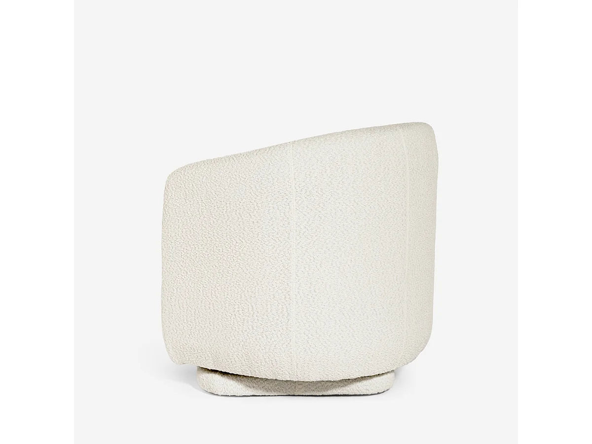 Fauteuil Japandi Pivotant Bouclette Beige - Orav