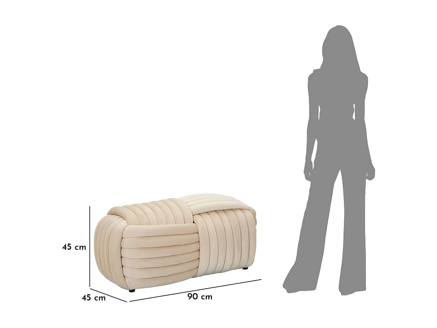 Banc Coudé Japandi Beige Entrée - Kendra