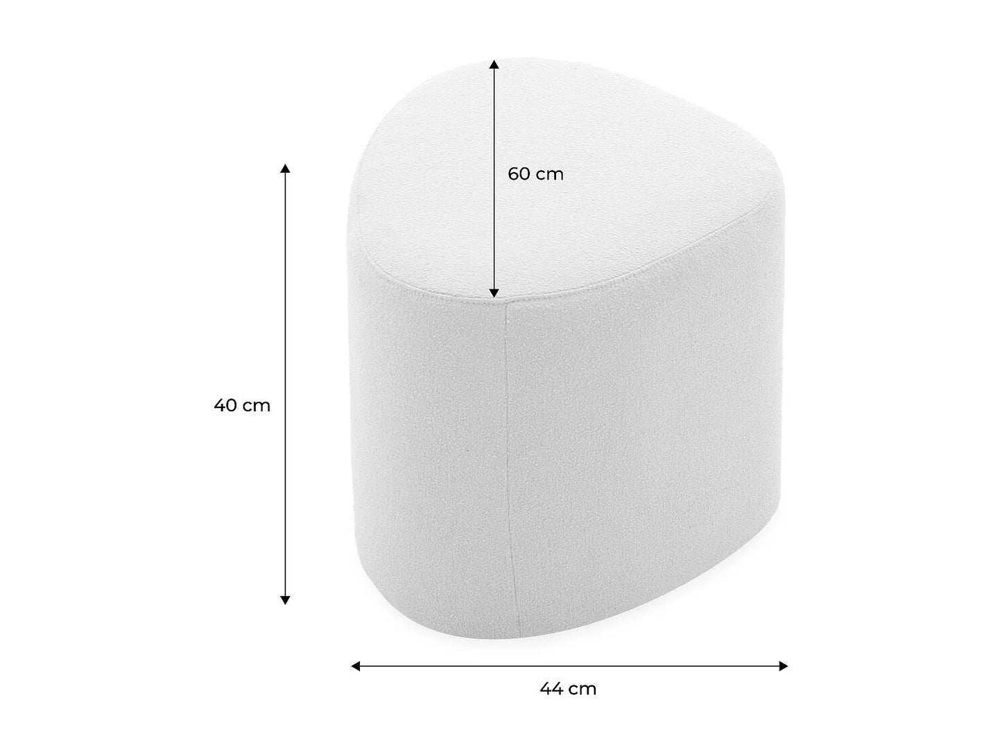 Pouf Galet Japandi Tissu Beige - Tao