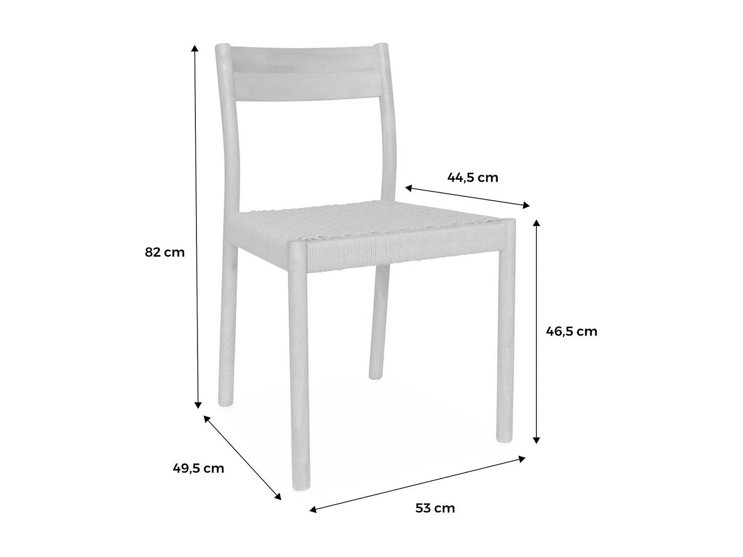 Duo Chaises Japandi Naturelles Bois Cordage - Ella