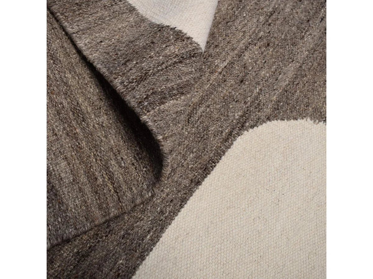 Tapis Japandi Laine Beige Fait Main - Koda
