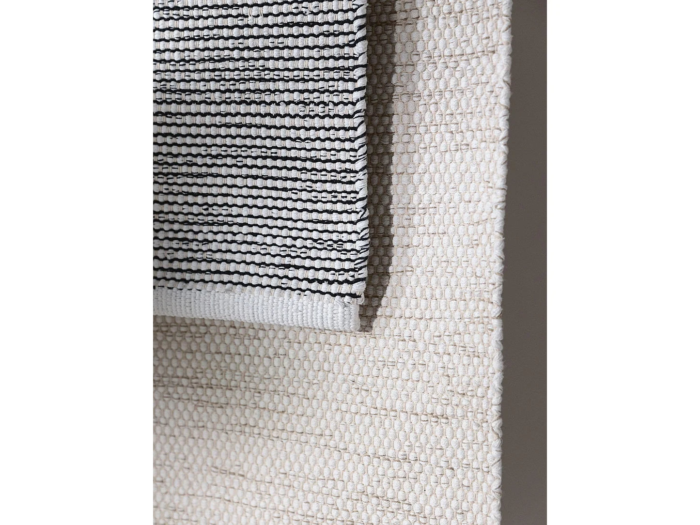 Tapis Japandi Coton Tissé Main Crème - Ron
