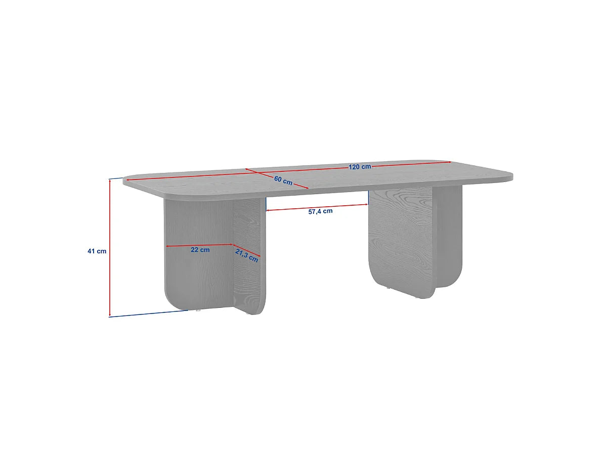 Table Basse Japandi Plateau Texturé Becaj - Becaj