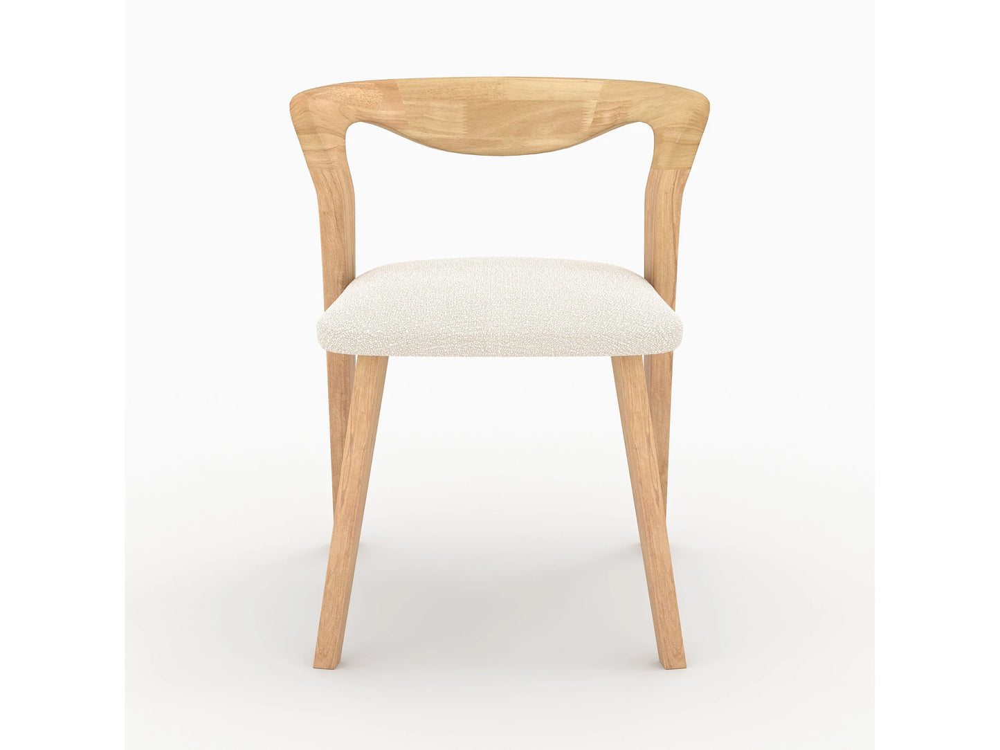 Chaise Japandi Hévéa Clair Bouclée Crème - Vega