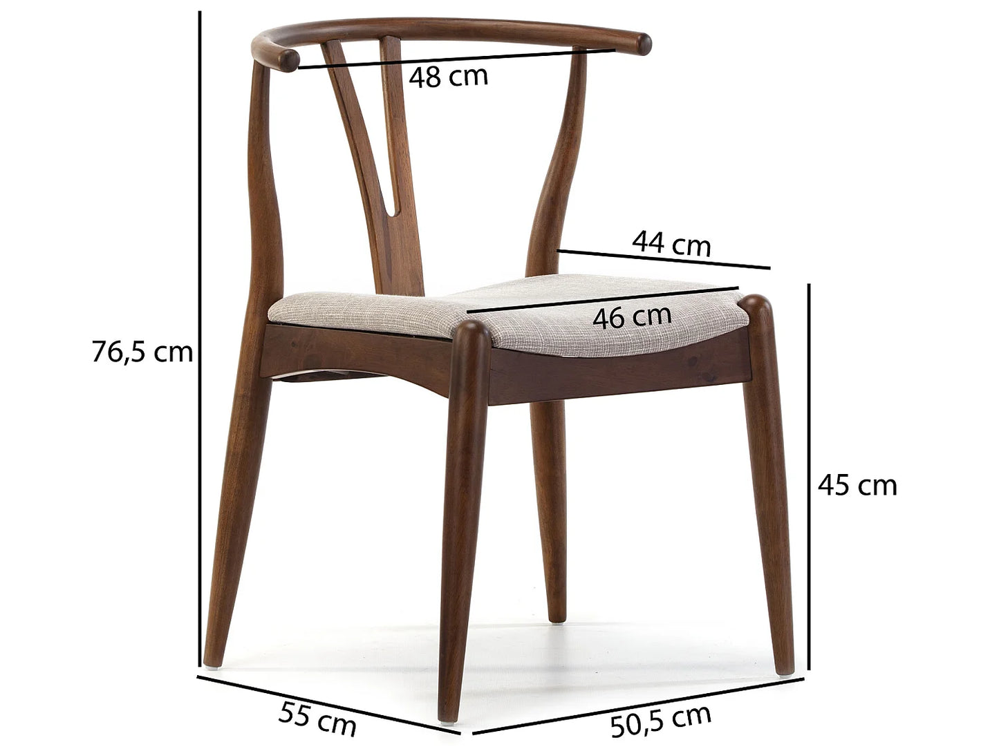 Pack 2 Chaises Japandi Bois Massif Noyer - Rustic
