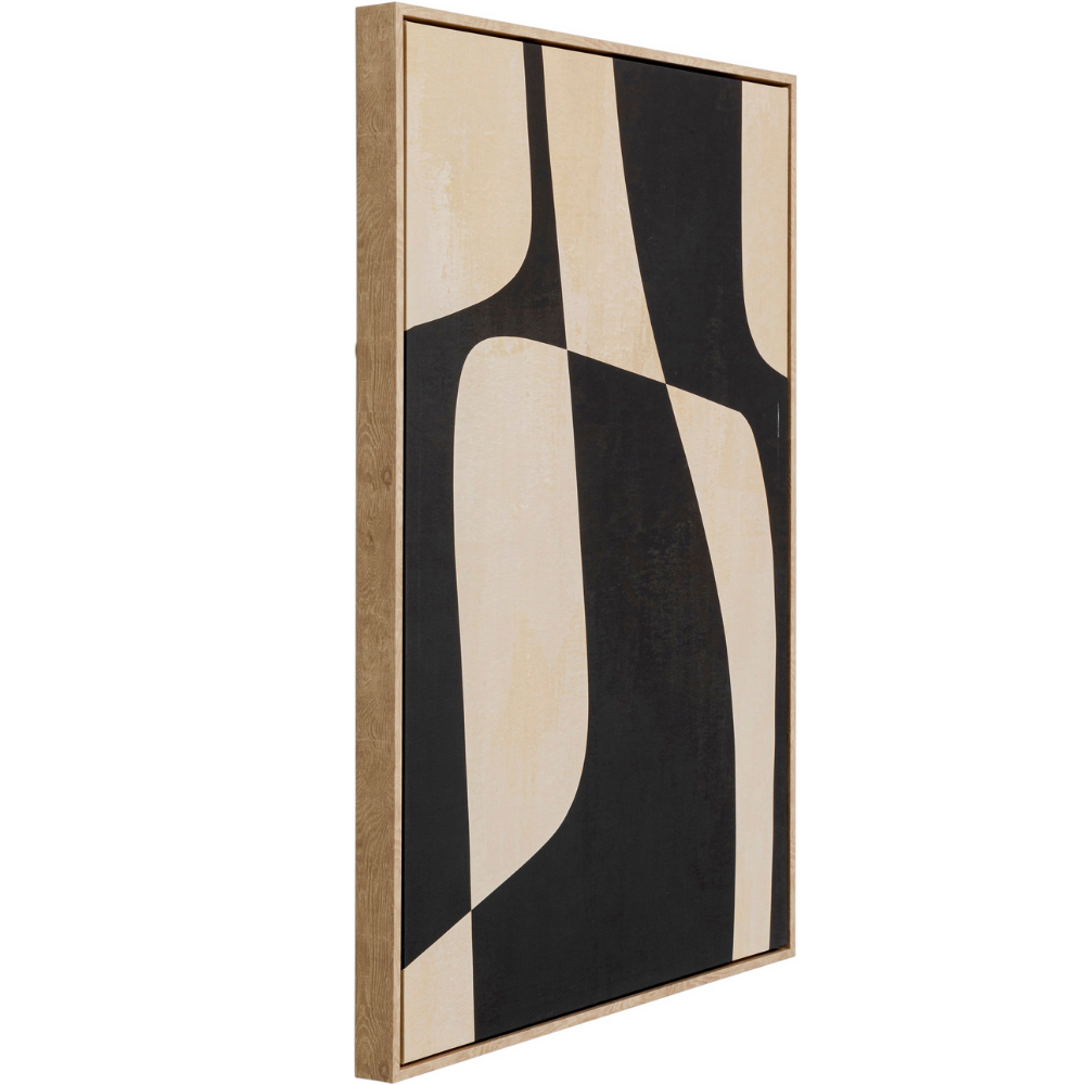 Tableau en Polyester Japandi beige et noir 63x93 – Classic