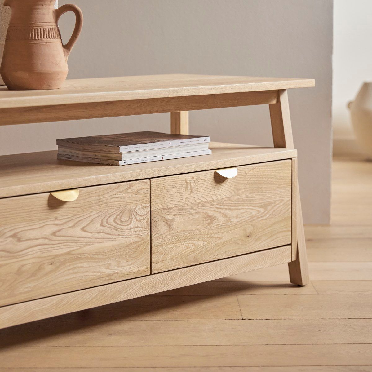 Meuble TV Japandi en Bois Clair