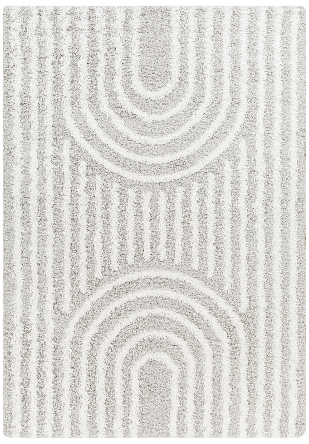 Tapis Shaggy Japandi scandinave blanc/beige 160x220 – Christina