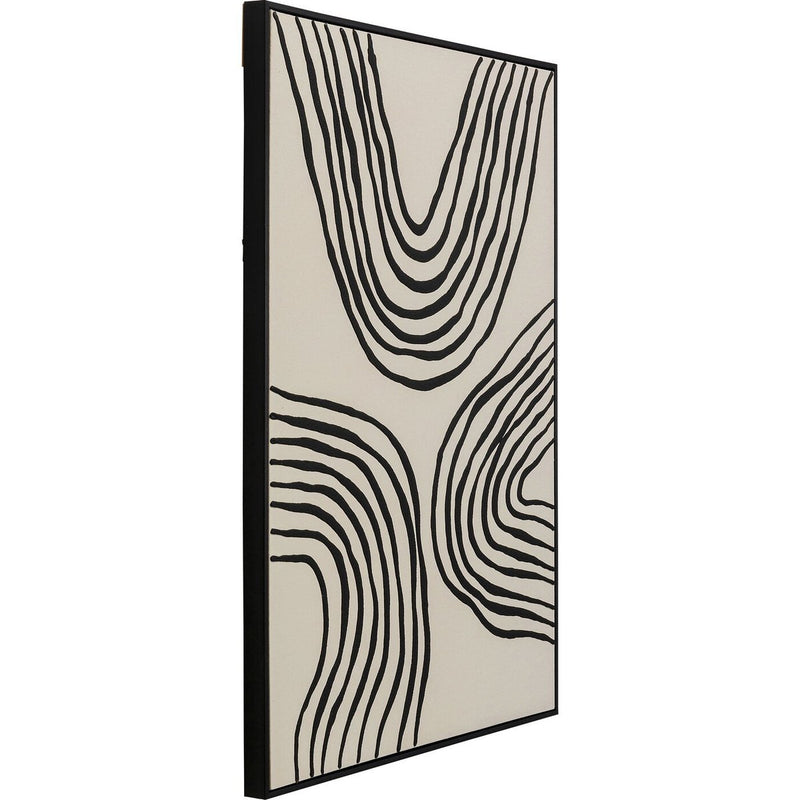 Tableau Japandi à Motifs Ondulations