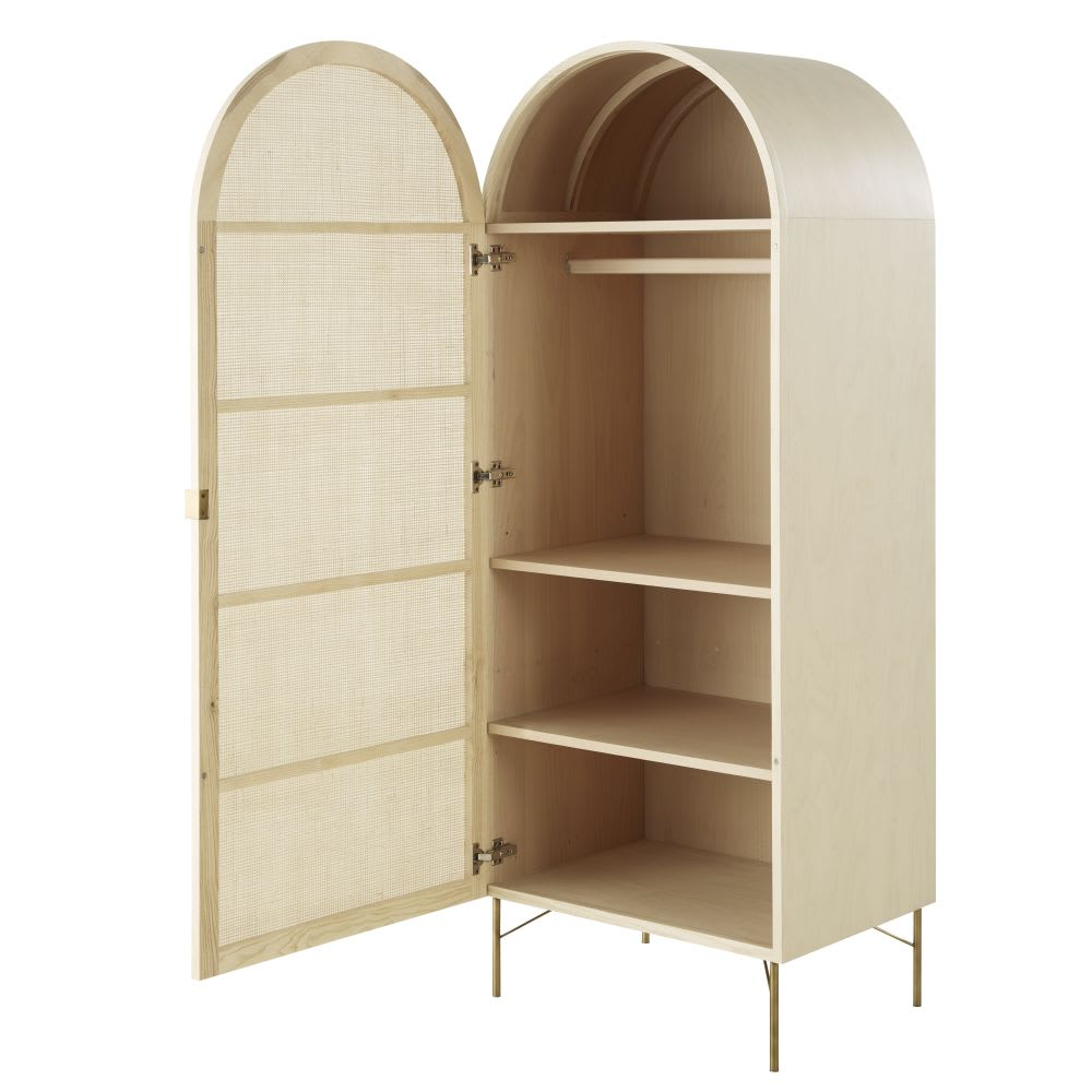 Armoire 1 porte Japandi cannage en rotin – Solstice