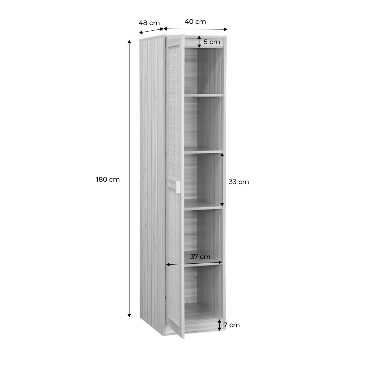 Armoire Dressing Japandi effet bois et cannage – Camargue