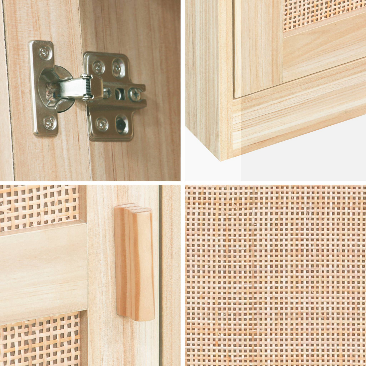 Armoire Dressing Japandi effet bois et cannage – Camargue
