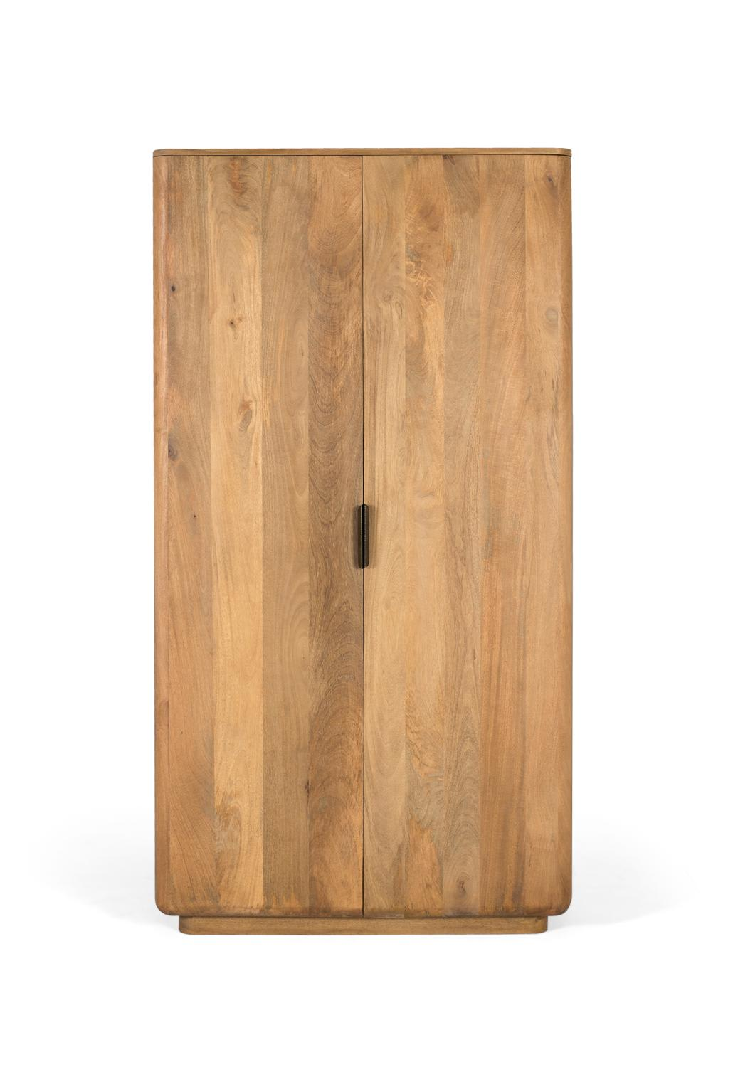 Armoire en bois de manguier aux coins arrondis Japandi – Nom du Produit