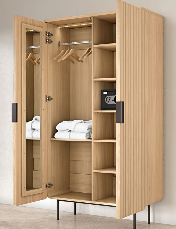 Armoire Japandi 2 portes rétroéclairée – Boldin Business