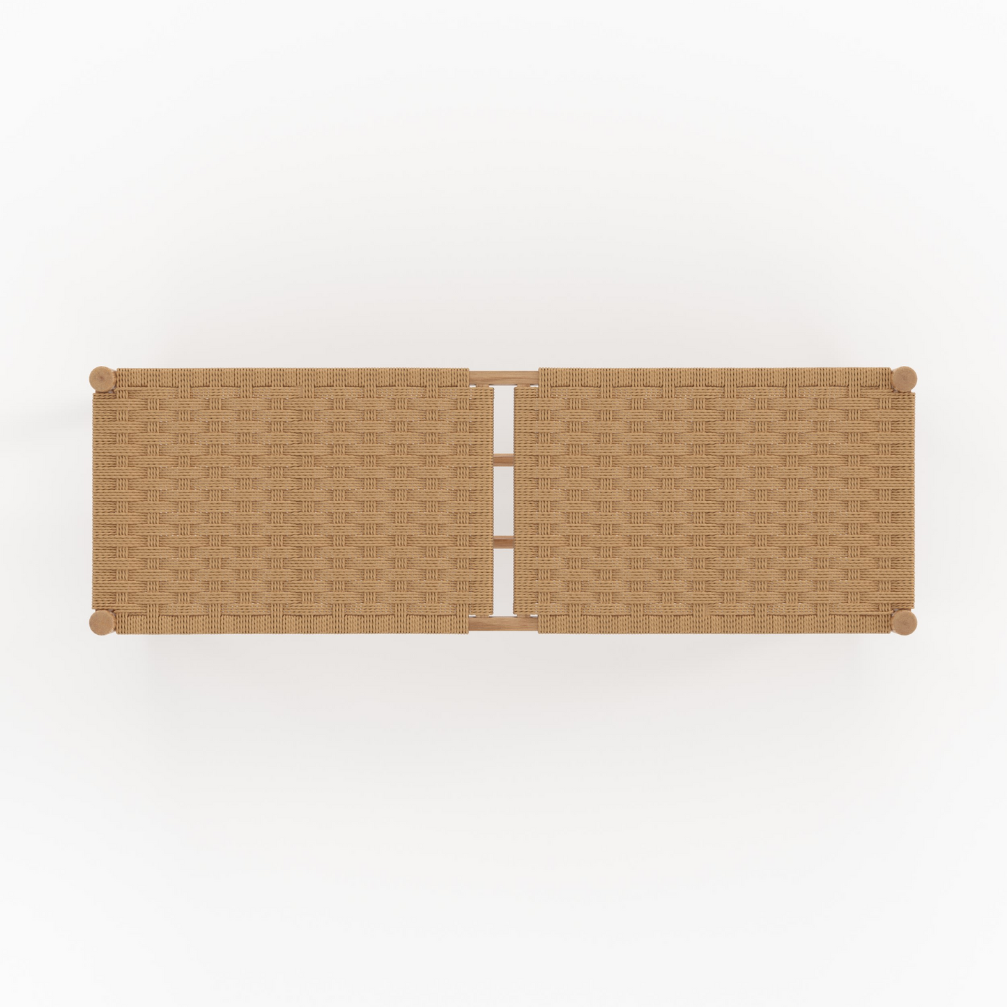 Banc 2 places en bois de chêne massif avec tressage Japandi – Kepler