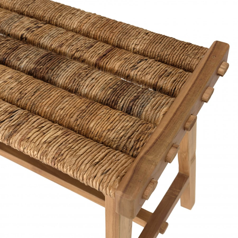 Banc Japandi en tissage d'abaca naturel L100 – Alida
