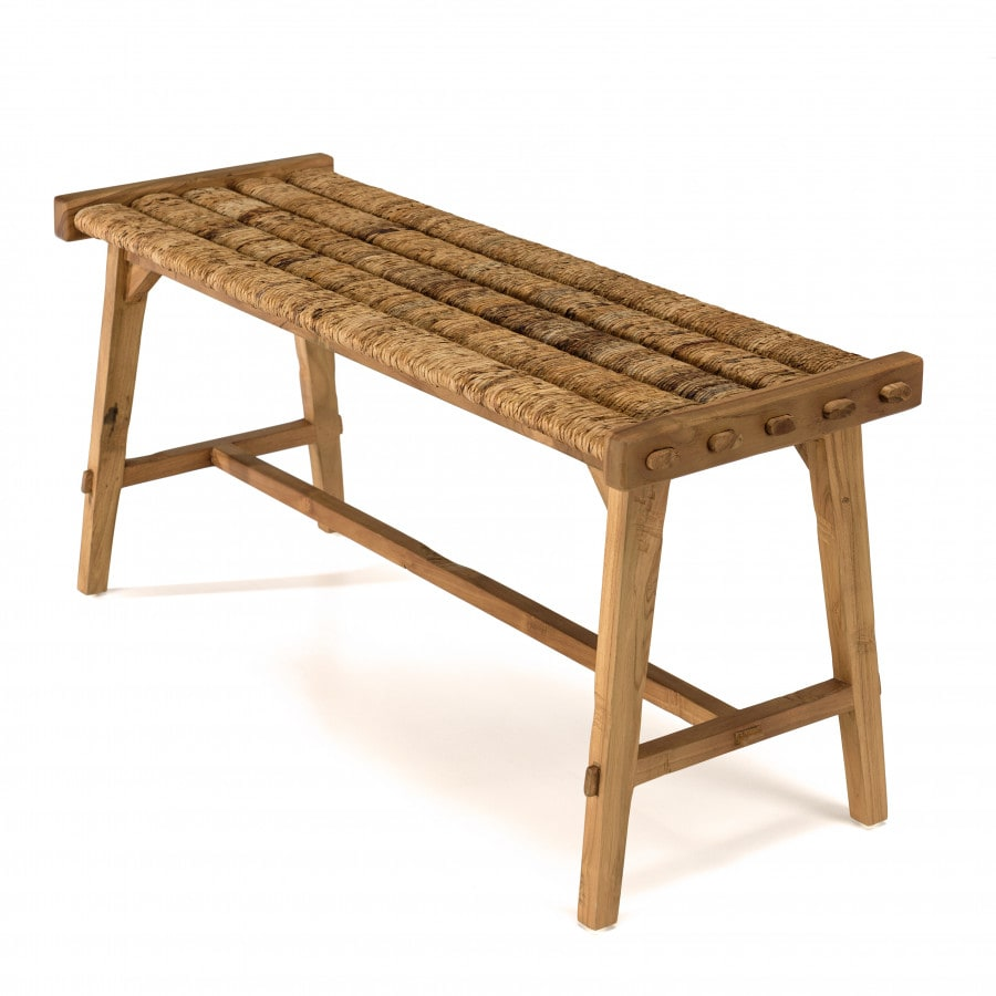 Banc Japandi en tissage d'abaca naturel L100 – Alida
