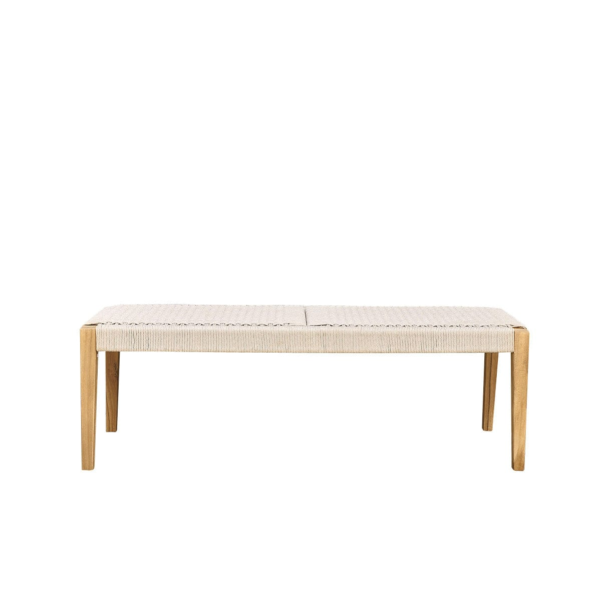 Banc de Jardin Japandi en Teck Massif et Cordage Beige – Livie