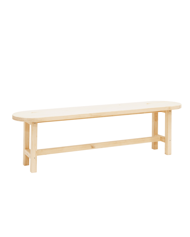 Banc Japandi en bois de sapin vieilli 120x45cm – Olivia