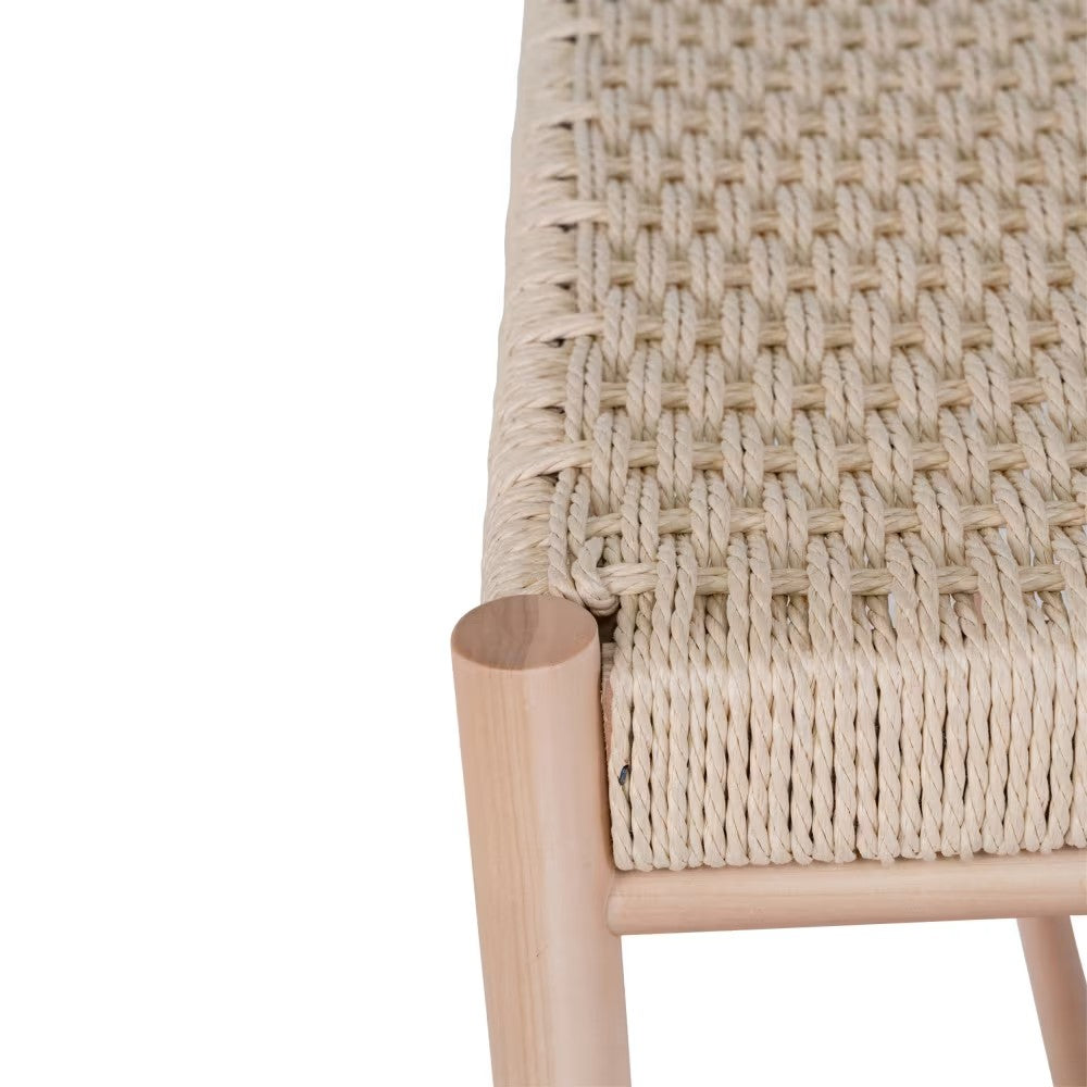 Banc Japandi en bois et corde tressée – Abano