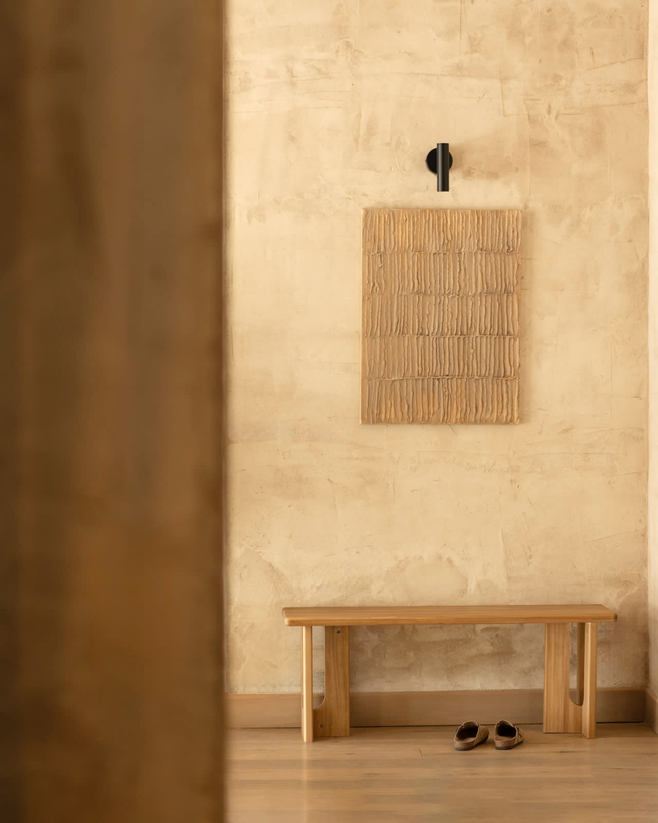Banc en bois massif Japandi 120x33cm – Lua