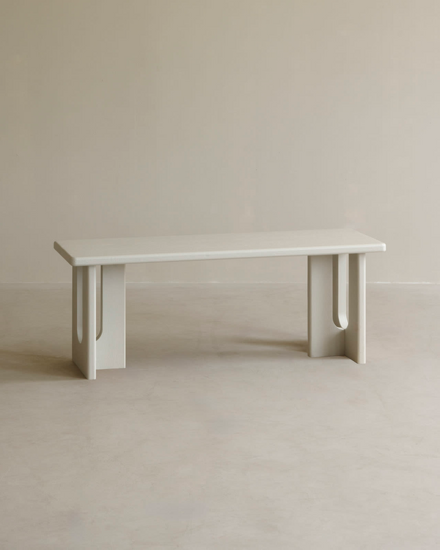 Banc en bois massif Japandi 120x33cm – Lua