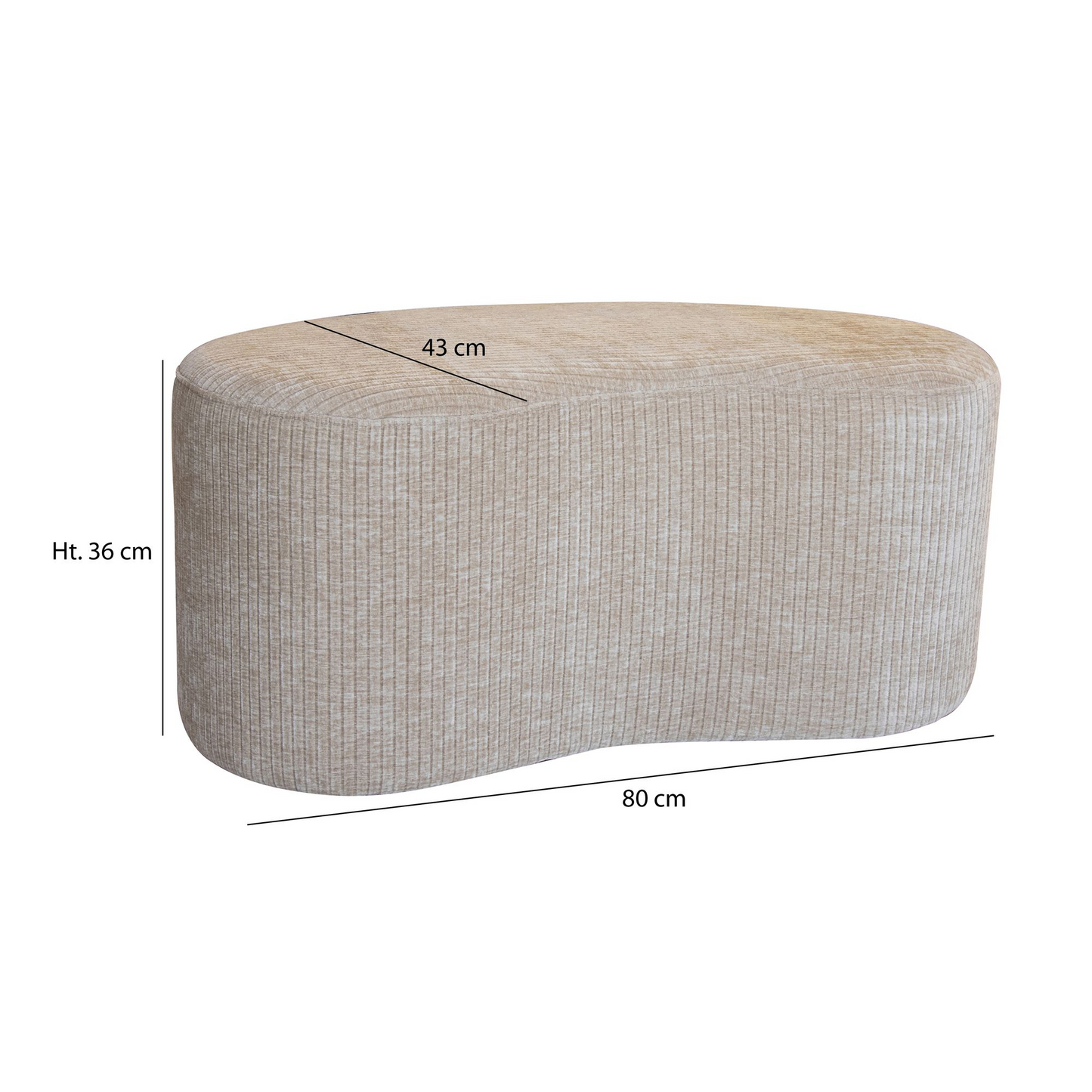 Banc en tissu bouclette beige et structure bois Japandi – Côme