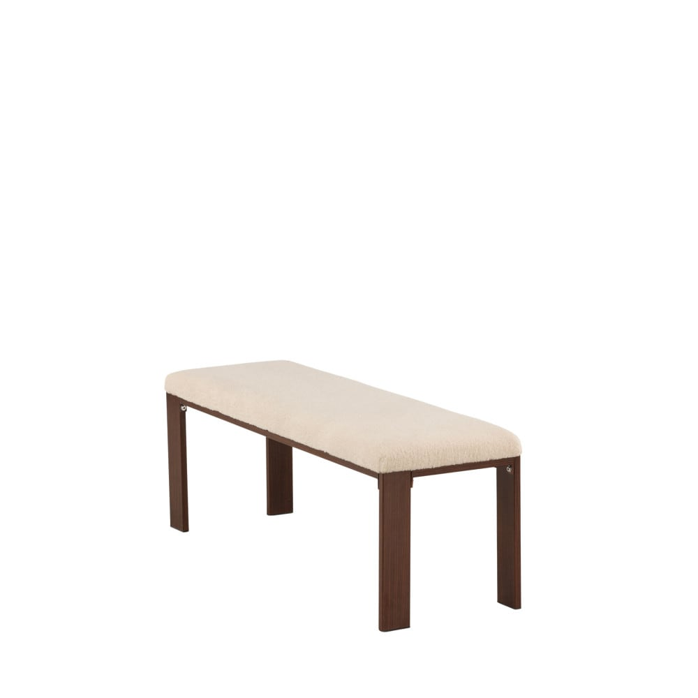 Banc en Tissu Bouclette et Bois Japandi L120cm – Chester