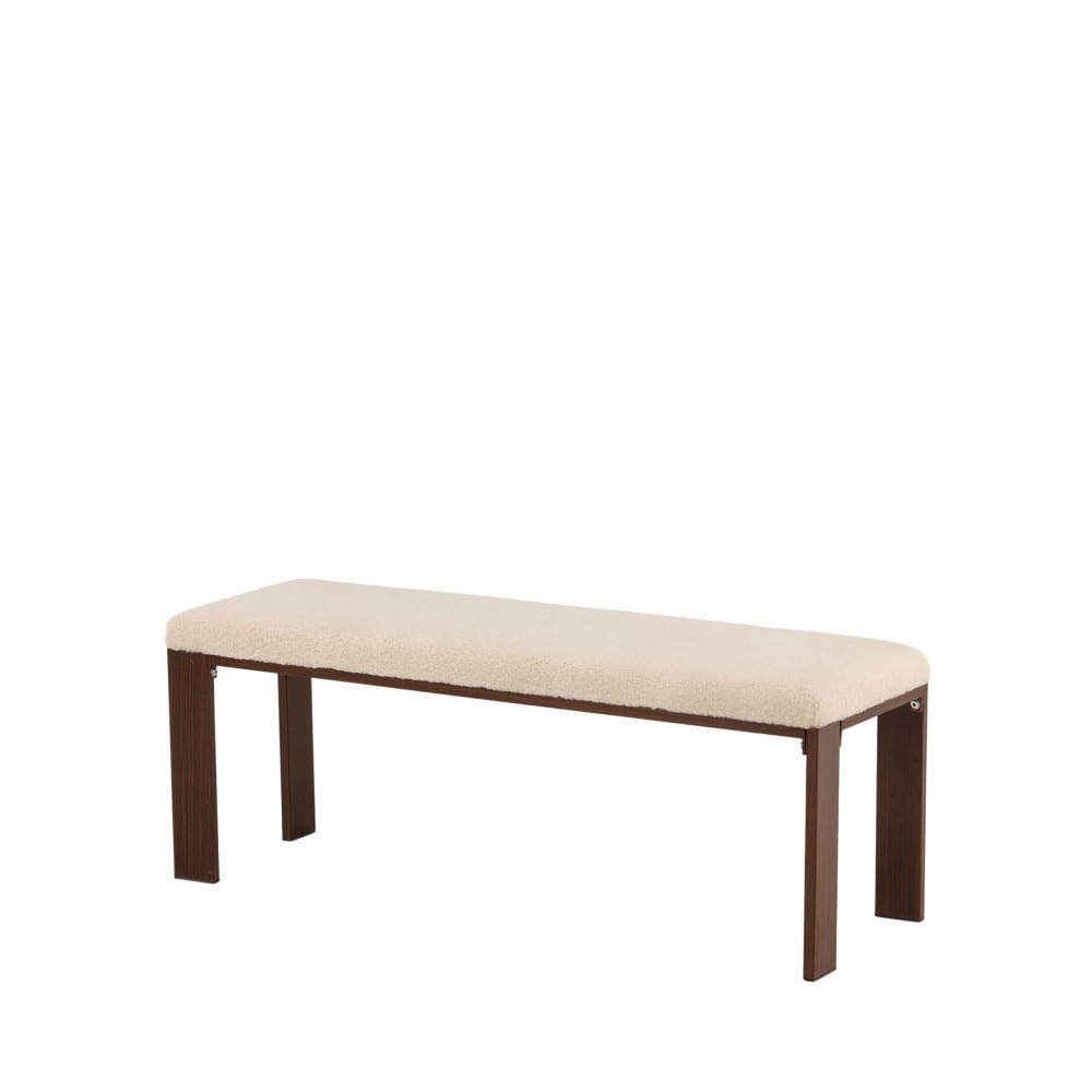 Banc en Tissu Bouclette et Bois Japandi L120cm – Chester