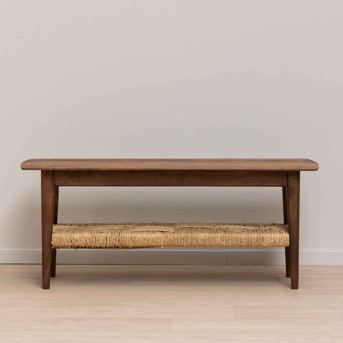 Banc Japandi en acacia et jonc tressé – Havana
