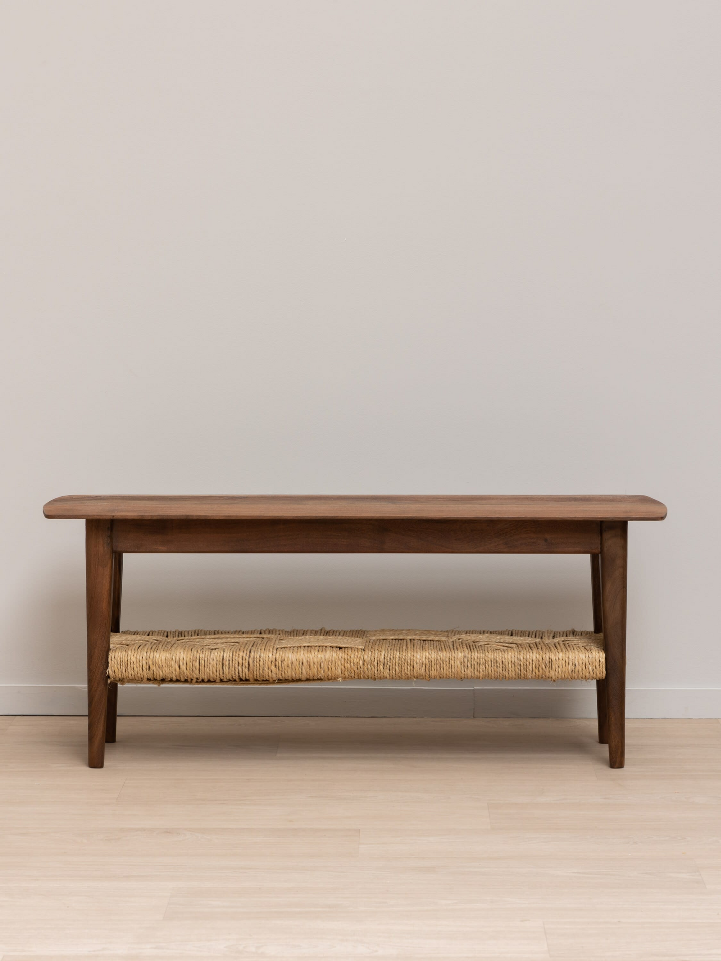Banc Japandi en acacia et jonc tressé – Havana