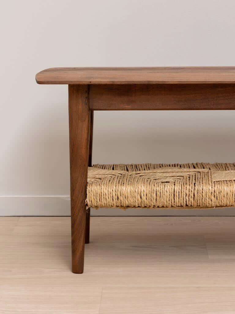 Banc Japandi en acacia et jonc tressé – Havana