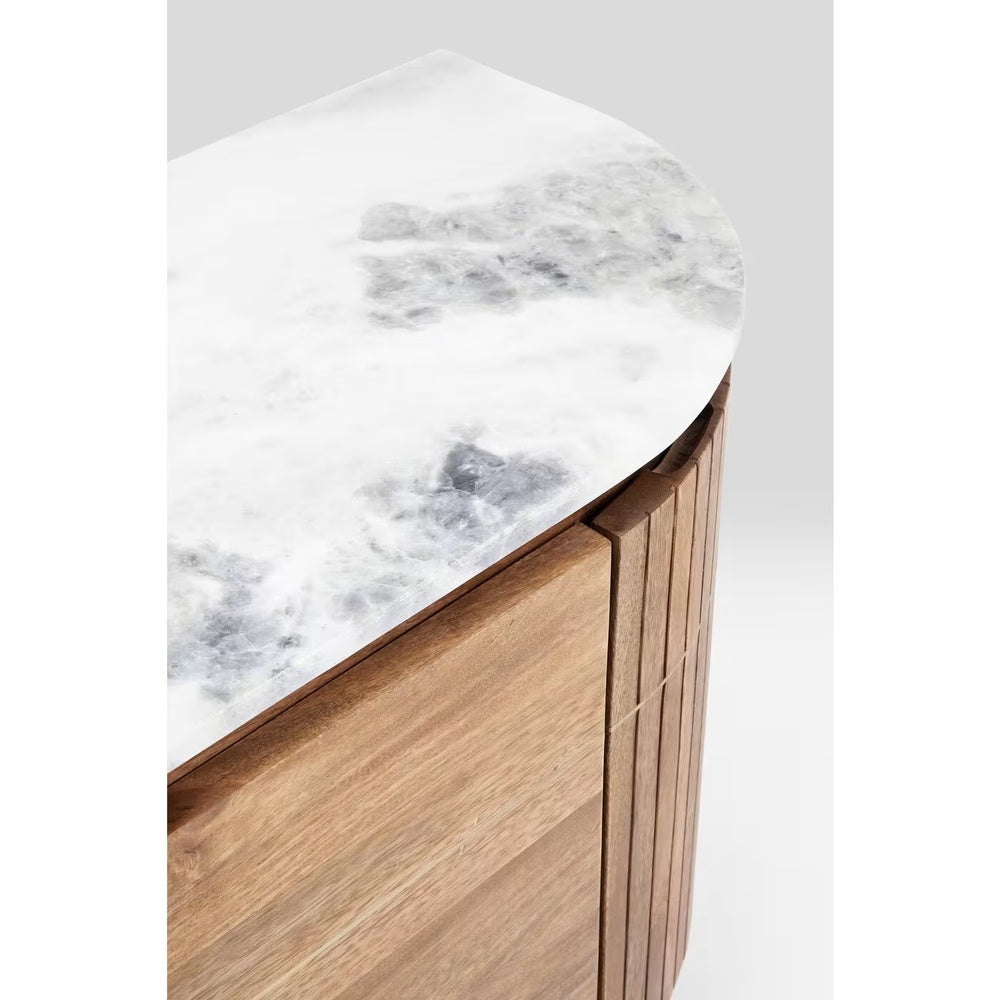 Buffet Japandi en manguier massif et marbre blanc – Grace