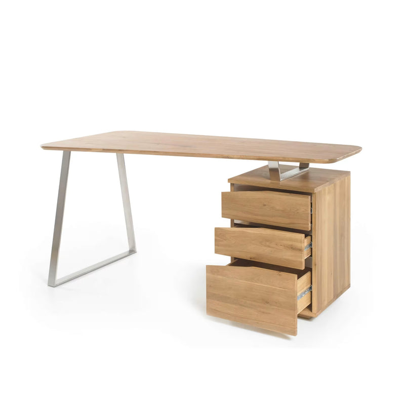 Bureau Japandi 3 tiroirs en chêne massif – Eden