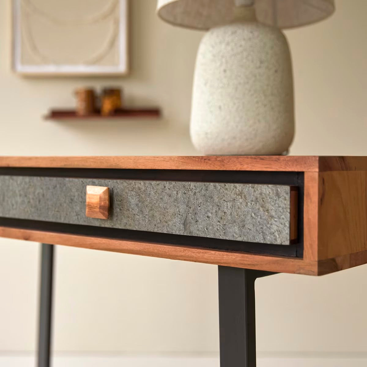Bureau Japandi en acacia massif – Temis