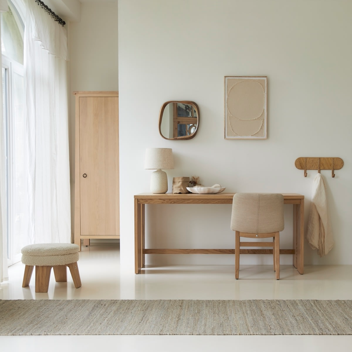 Bureau en chêne massif Japandi 160 cm – Eden