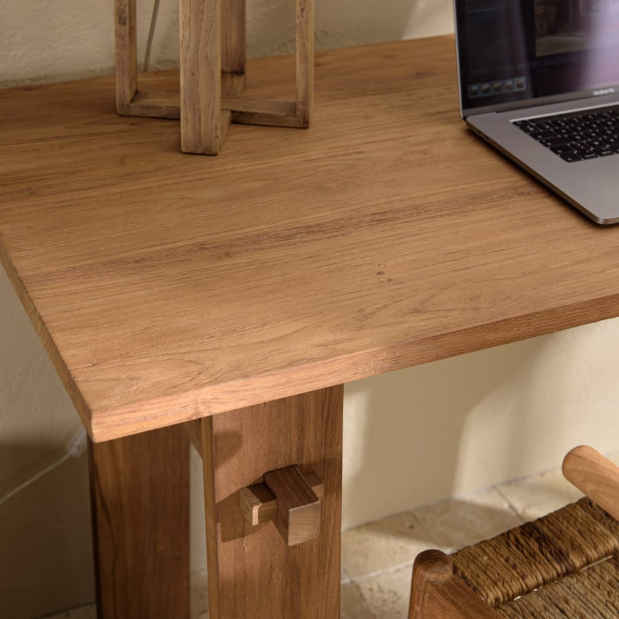 Bureau Japandi bois de teck recyclé L140 – Alida