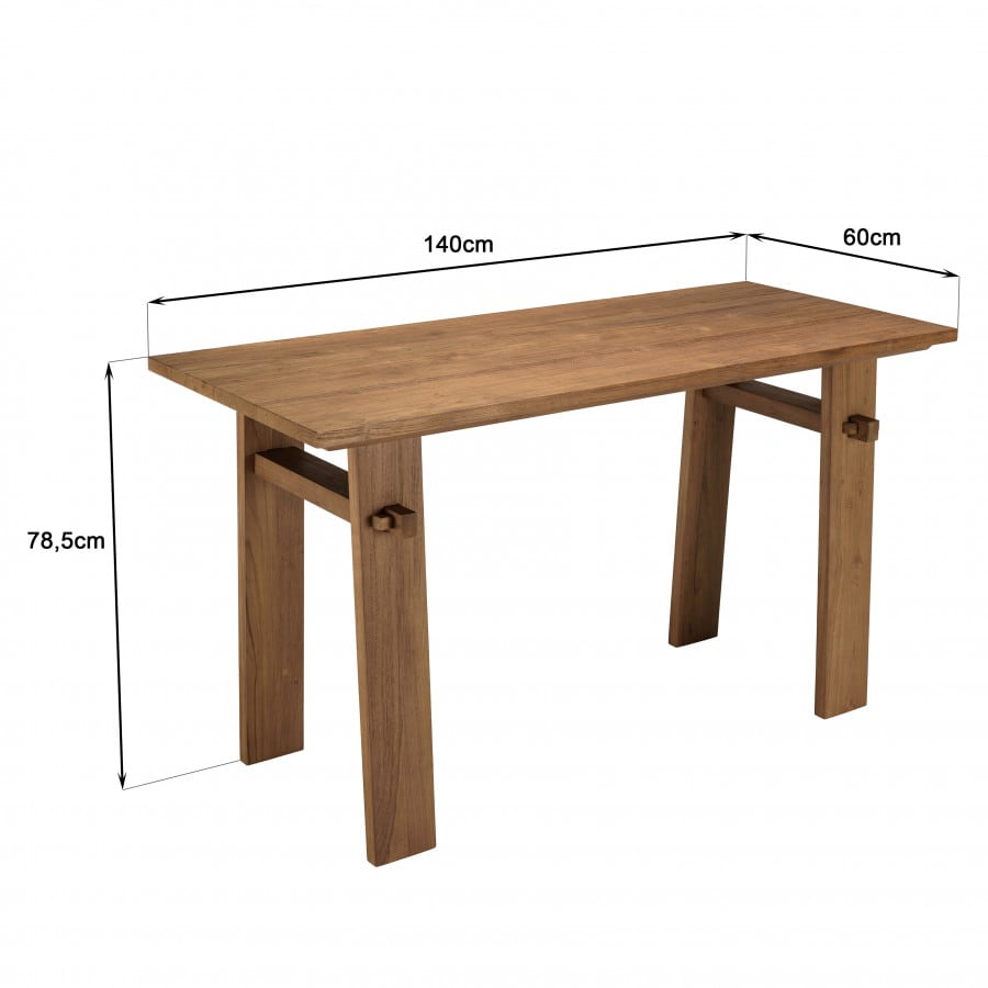 Bureau Japandi bois de teck recyclé L140 – Alida
