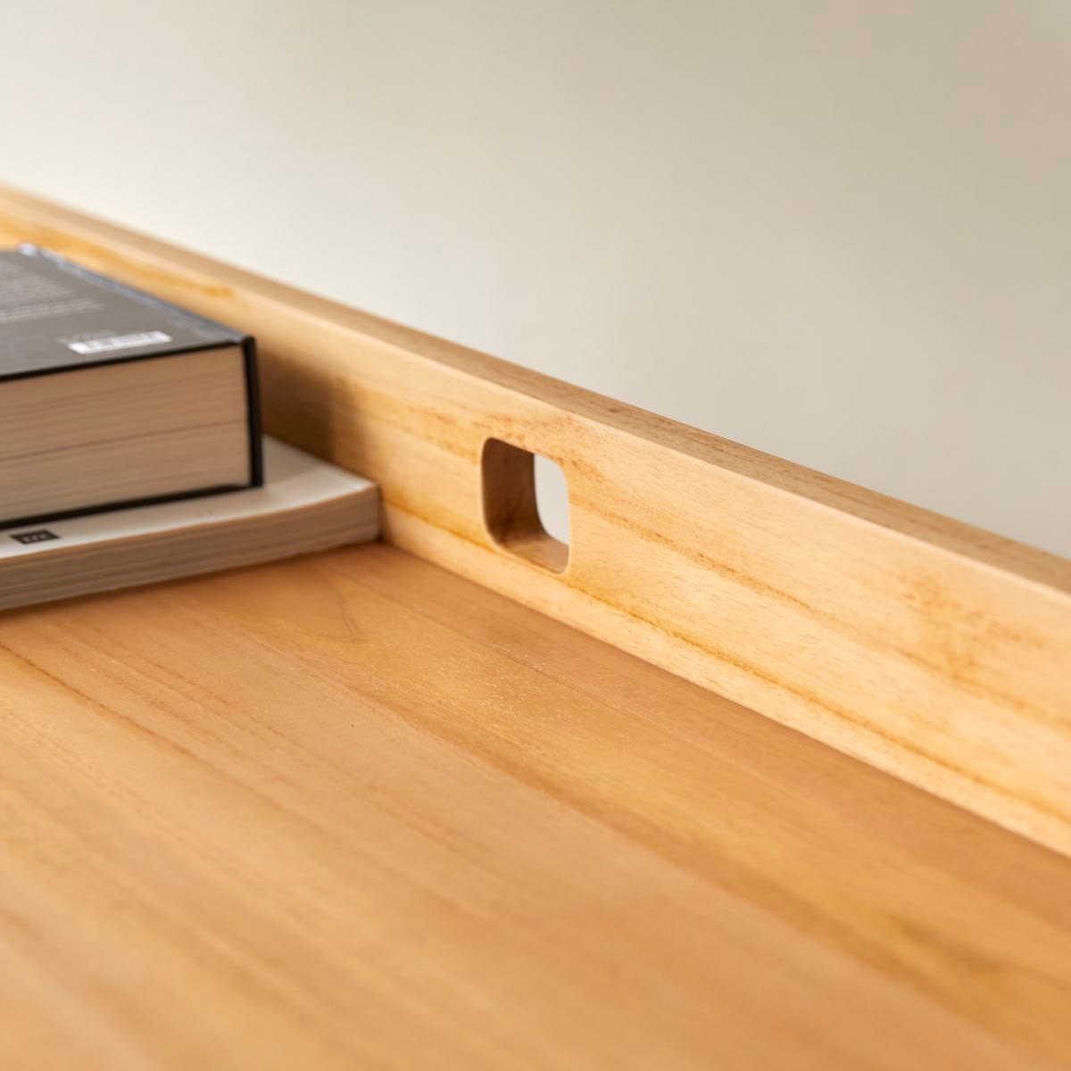 Bureau pliable en teck massif clair Japandi – Philip