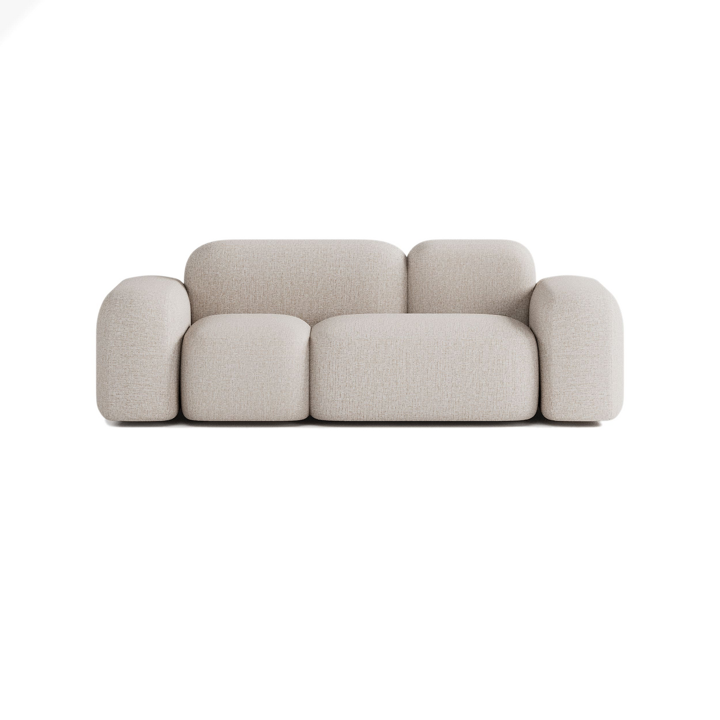 Canapé 2 Places en Tissu Beige Japandi – MAX